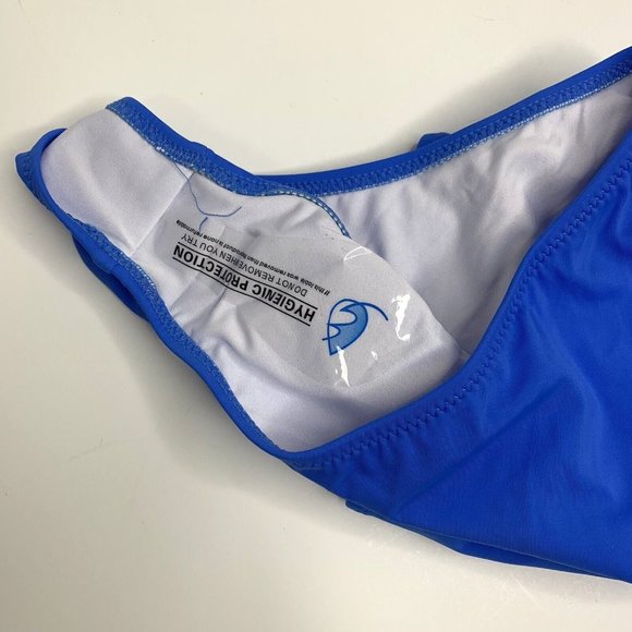 Womens High Waisted Cheeky Bikini Swimsuit Size Small Blue Teal - Picture 7 of 12